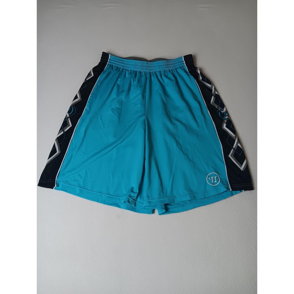Warrior Shorts Mens Medium Blue Colorblock Lacrosse Athletic Gym Pockets